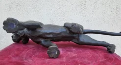 Clearance Pamono Japanese Meiji Artist, Tiger Sculpture, 19th Century, Bronze