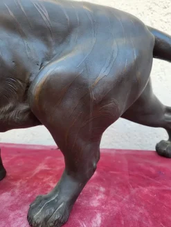 Clearance Pamono Japanese Meiji Artist, Tiger Sculpture, 19th Century, Bronze
