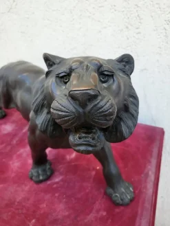 Clearance Pamono Japanese Meiji Artist, Tiger Sculpture, 19th Century, Bronze