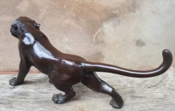 Pamono Japanese Meiji Era Artist, Okimono Sculpture of a Tiger, 1890s, Bronze><noscript><img width=