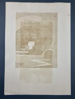 Pamono Japanese Mid-Century Modern Woodblock Print by Tomizaburo Hasegawa, 1960, Paper><noscript><img width=