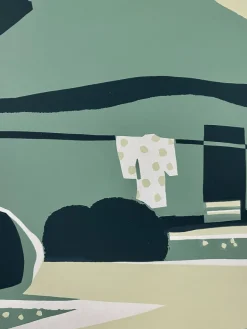 Pamono Japanese Mid-Century Modern Woodblock Print by Tomizaburo Hasegawa, 1960, Paper><noscript><img width=