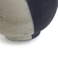 Pamono Japanese Modern Minimalist White & Black Raku Ceramic Vase> Tabletop