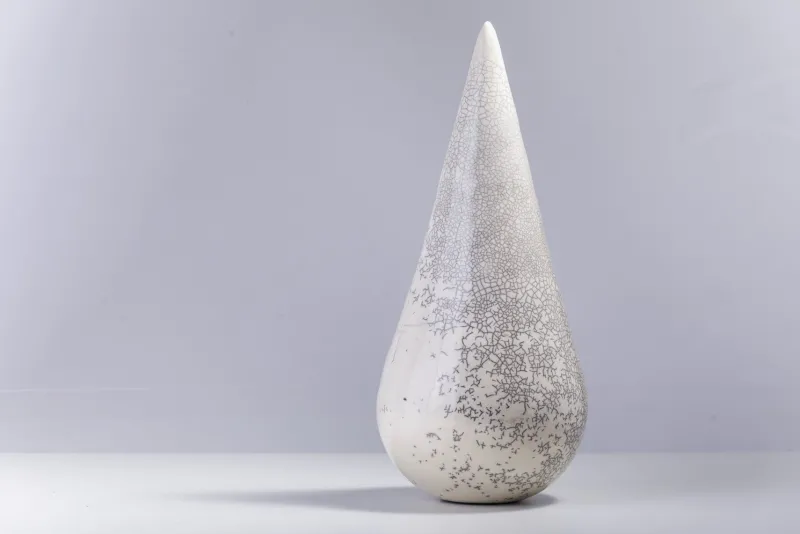 Pamono Japanese Modern Raku White Ceramic Essenza Sculpture Raku> Decorative Objects