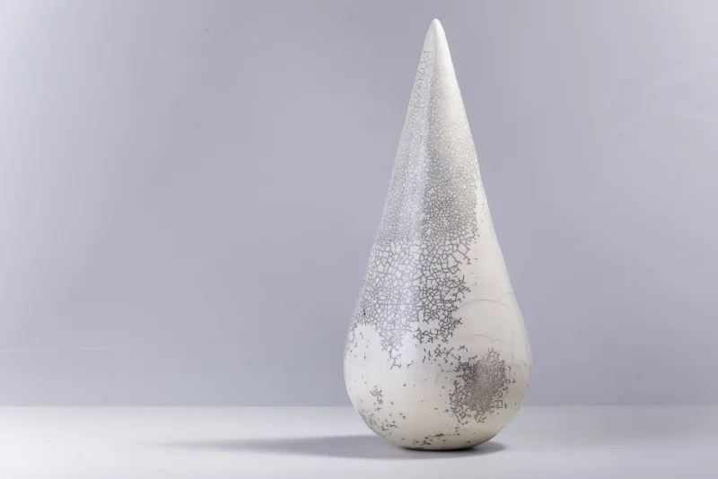 Pamono Japanese Modern Raku White Ceramic Essenza Sculpture Raku> Decorative Objects