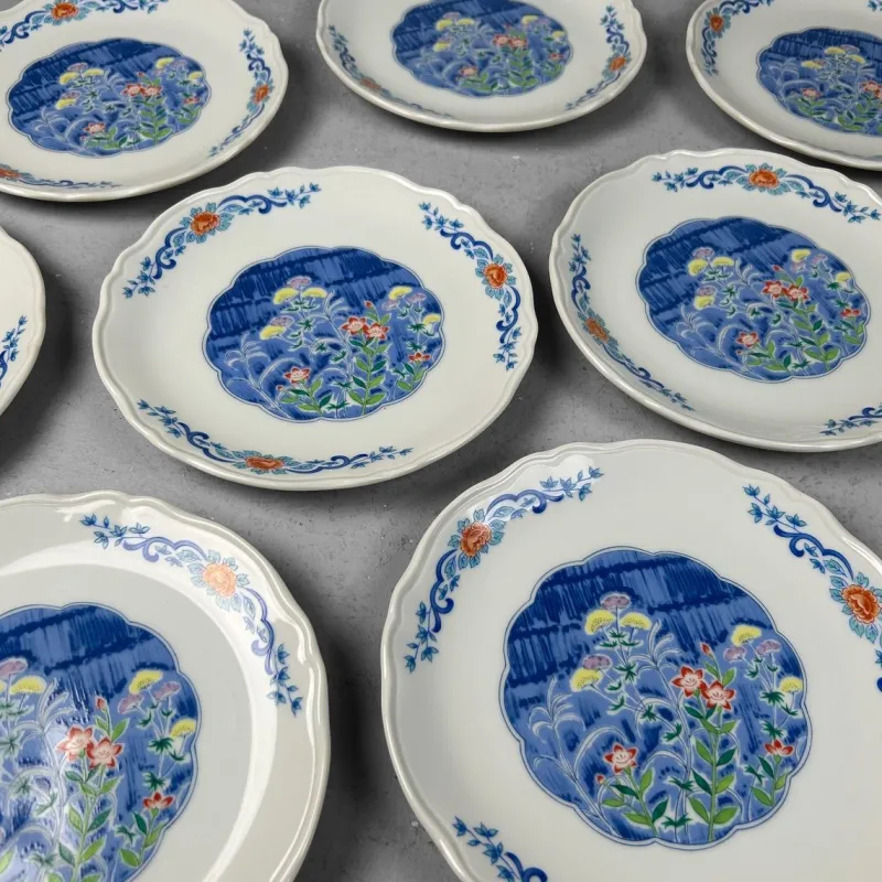 Best Pamono Japanese Porcelain Mino Ware Serving Plates, 1980s, Set of 10