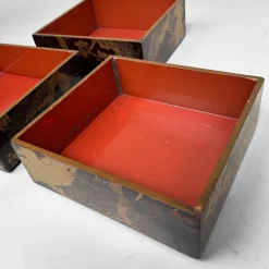 Hot Pamono Japanese Wooden Lacquered Stacking Box, 1890s