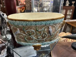 Pamono Jardinière in Barbotine Ceramic><noscript><img width=