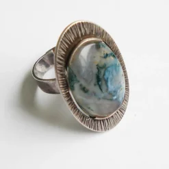 Sale Pamono Jasper and Silver Ring by Kupittaan Kulta, Finland