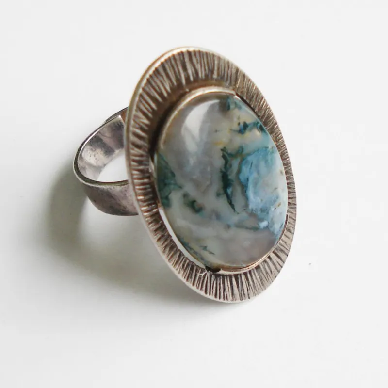 Sale Pamono Jasper and Silver Ring by Kupittaan Kulta, Finland