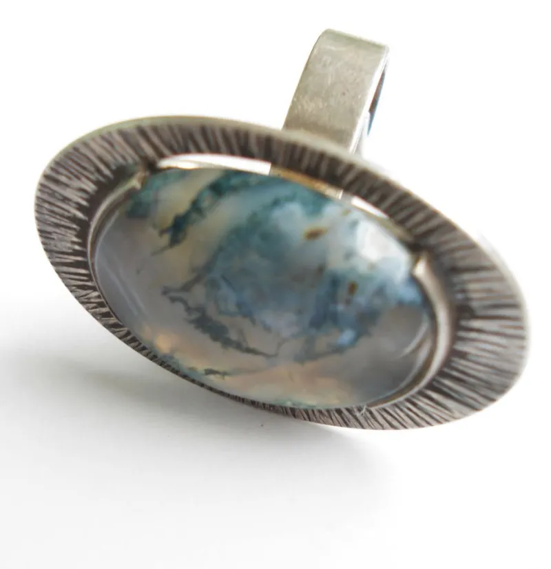 Sale Pamono Jasper and Silver Ring by Kupittaan Kulta, Finland