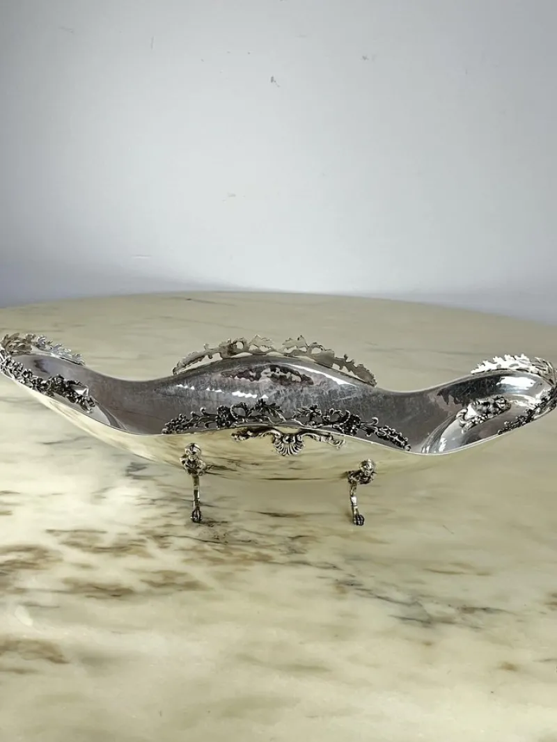 Outlet Pamono Jatta Centerpiece in Hand-Wrought 800 Silver, Italy, 1980s