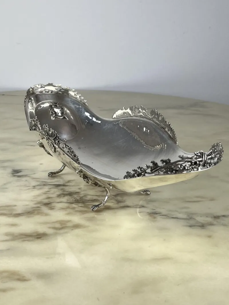 Outlet Pamono Jatta Centerpiece in Hand-Wrought 800 Silver, Italy, 1980s
