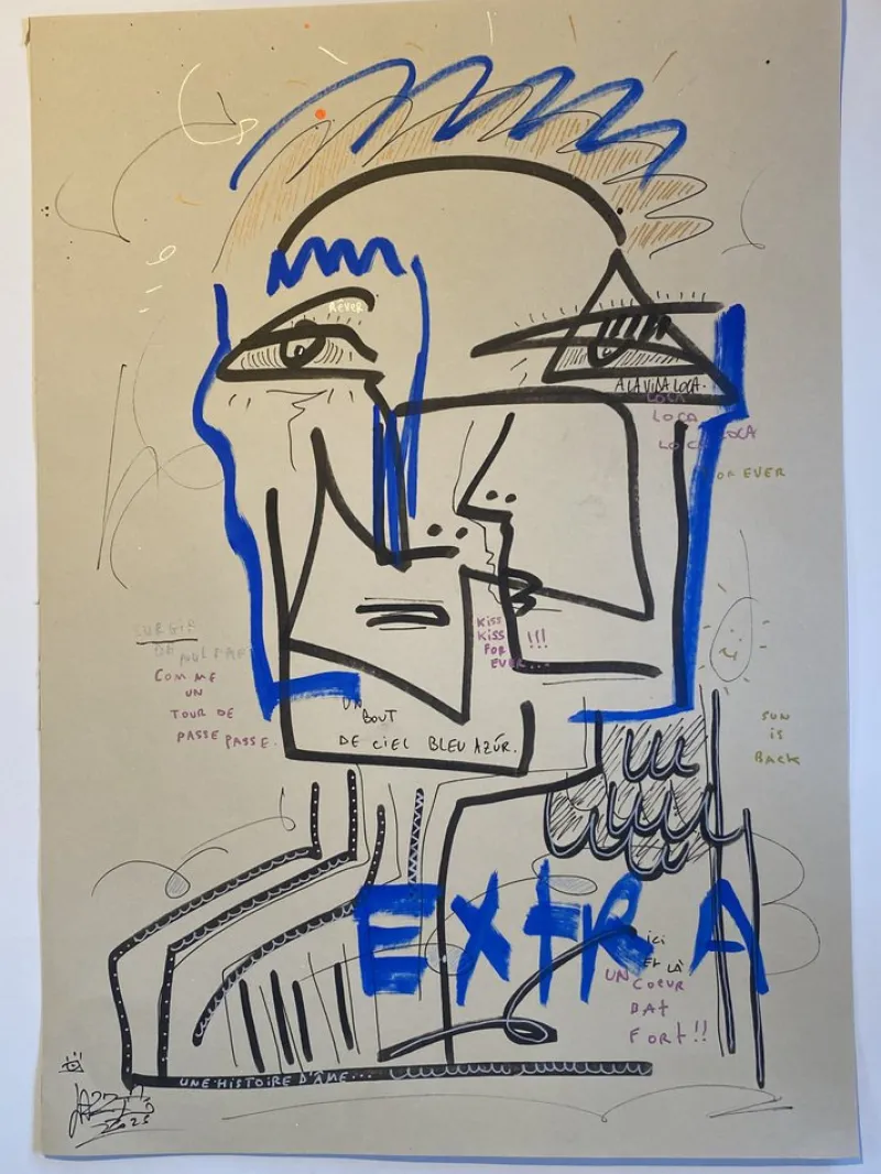 Hot Pamono Jazzu, Figure, Acrylic on Paper, 2025