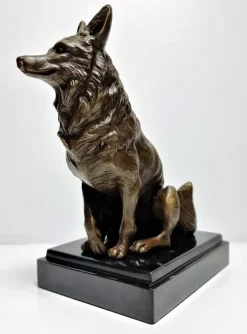 Pamono JB Deposee, Sculpture of a Wolf, 20th Century, Bronze> Art Deco|Sculpture