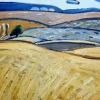 Clearance Pamono Jean Arene, The Corn Field, Blés a Vincelles, 1973, Oil on Canvas
