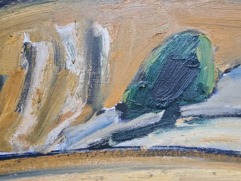 Clearance Pamono Jean Arene, The Corn Field, Blés a Vincelles, 1973, Oil on Canvas