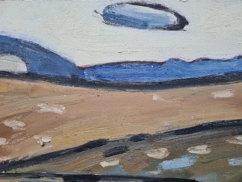 Clearance Pamono Jean Arene, The Corn Field, Blés a Vincelles, 1973, Oil on Canvas