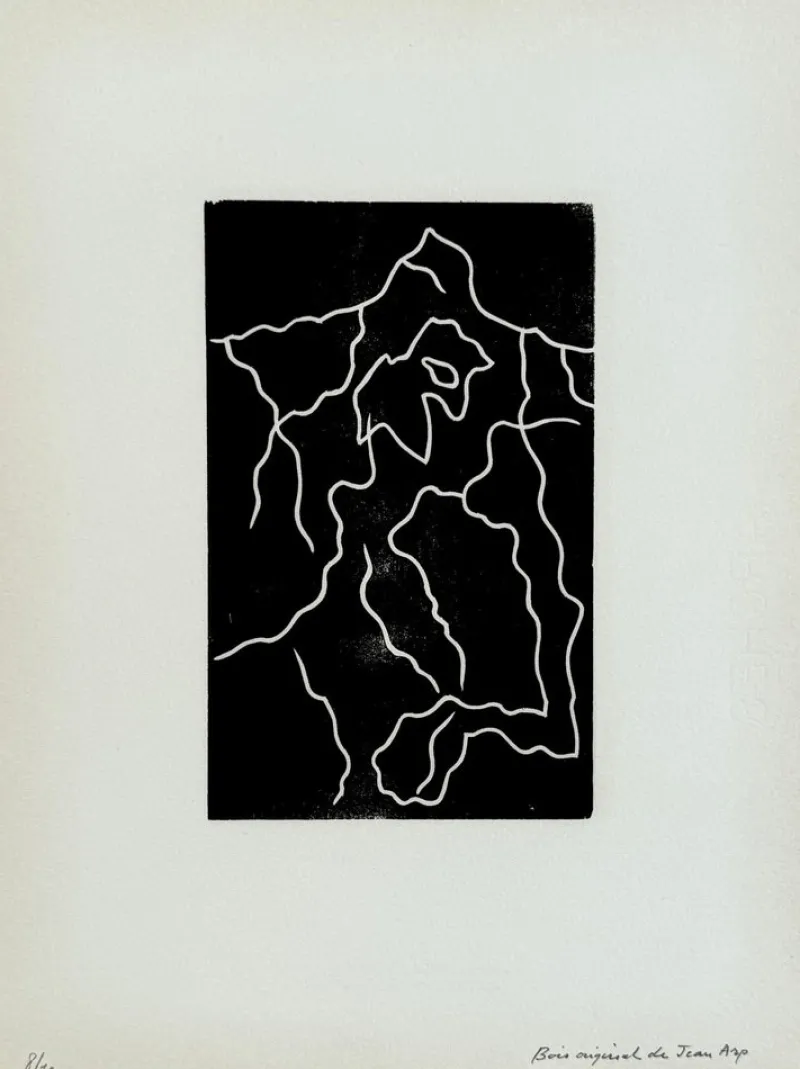 Pamono Jean Arp, Abstraction, Original Woodcut> Abstraction