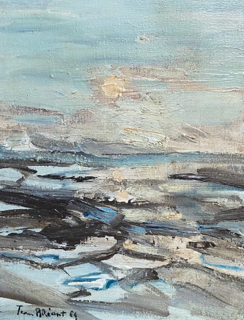 Pamono Jean Bréant, Neutral Abstract, 1960s, Oil on Canvas> Abstraction