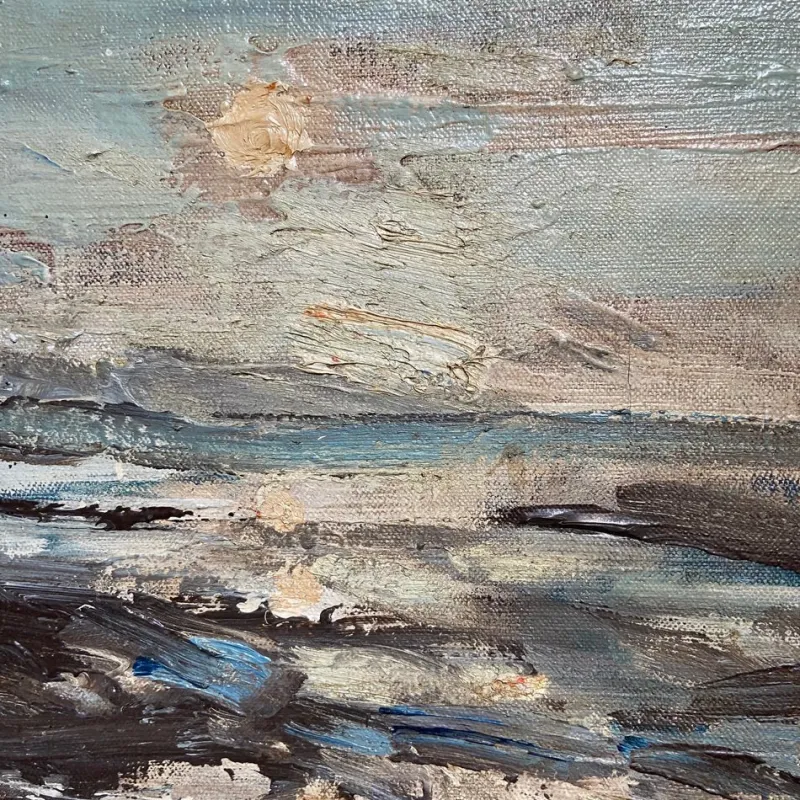 Pamono Jean Bréant, Neutral Abstract, 1960s, Oil on Canvas> Abstraction
