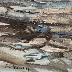 Pamono Jean Bréant, Neutral Abstract, 1960s, Oil on Canvas><noscript><img width=