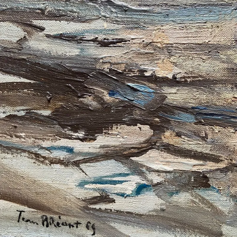 Pamono Jean Bréant, Neutral Abstract, 1960s, Oil on Canvas> Abstraction
