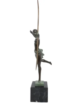 Best Pamono Jean de Marco for Max Le Verrier, Atalante, Spelter & Marble, Art Deco Style Amazone Sculpture