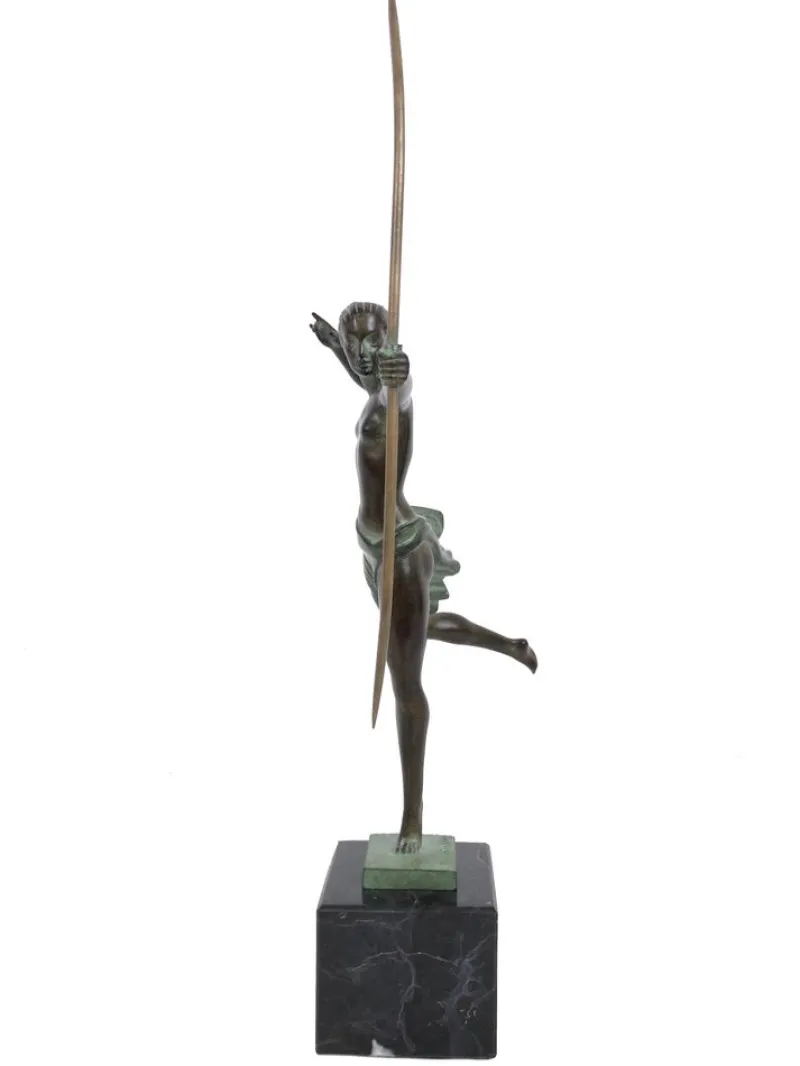Best Pamono Jean de Marco for Max Le Verrier, Atalante, Spelter & Marble, Art Deco Style Amazone Sculpture
