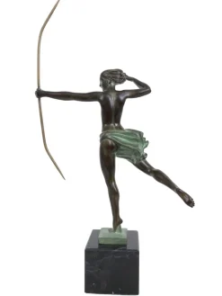 Best Pamono Jean de Marco for Max Le Verrier, Atalante, Spelter & Marble, Art Deco Style Amazone Sculpture