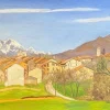 Pamono Jean Ferdinand Chomel, Salla Biellese, General View, 1947, Oil on Wood> Painting