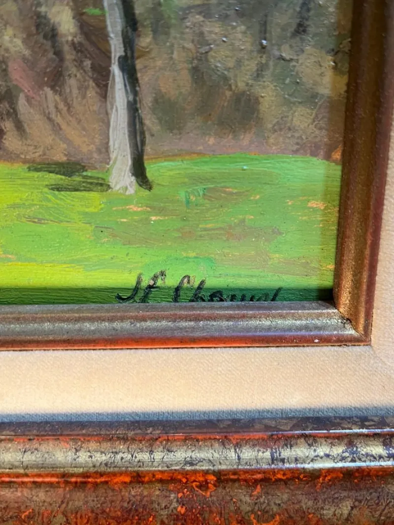 Pamono Jean Ferdinand Chomel, Salla Biellese, General View, 1947, Oil on Wood> Painting