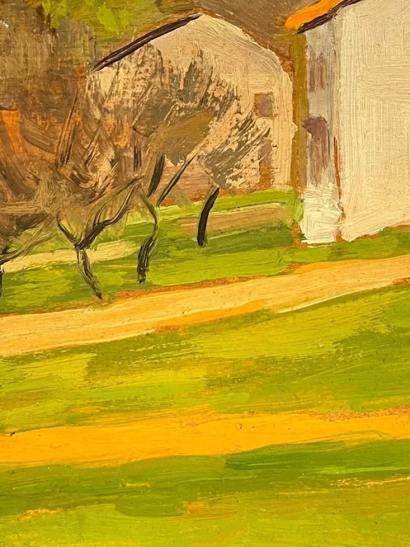 Pamono Jean Ferdinand Chomel, Salla Biellese, General View, 1947, Oil on Wood> Painting
