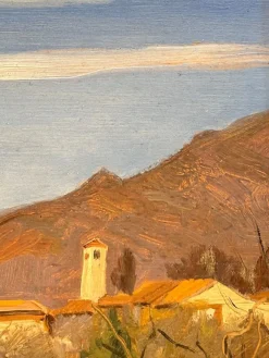 Pamono Jean Ferdinand Chomel, Salla Biellese, General View, 1947, Oil on Wood><noscript><img width=