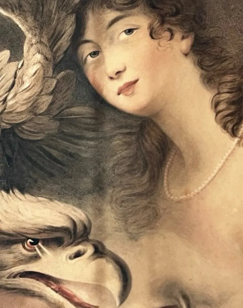 Pamono Jean Francois Marie Huet Villiers, Goddess Hebe, 1810, Original Pastel Drawing> Old Masters