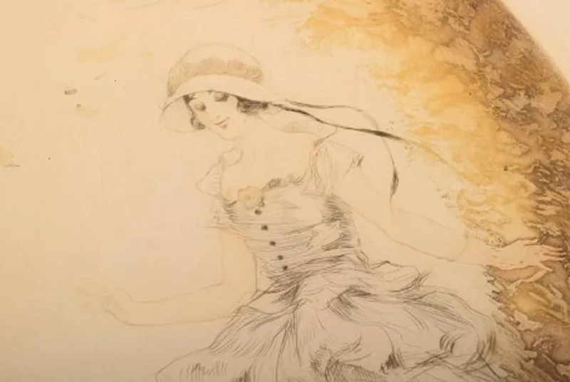 Outlet Pamono Jean Hardy B., 1880, France, Lithography on Paper, Young Woman, 1930s
