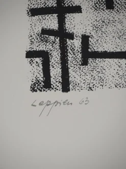Sale Pamono Jean Leppien, Geometric Abstraction, Original Signed Screenprint