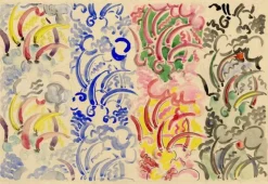 Outlet Pamono Jean Mary Ogilvie, Art Deco Abstract Pattern Design, 1930s, Gouache