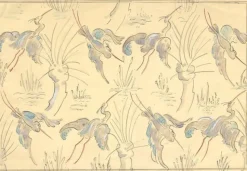 Pamono Jean Mary Ogilvie, Large Art Deco Stork Pattern, 1930s, Gouache> Art Deco