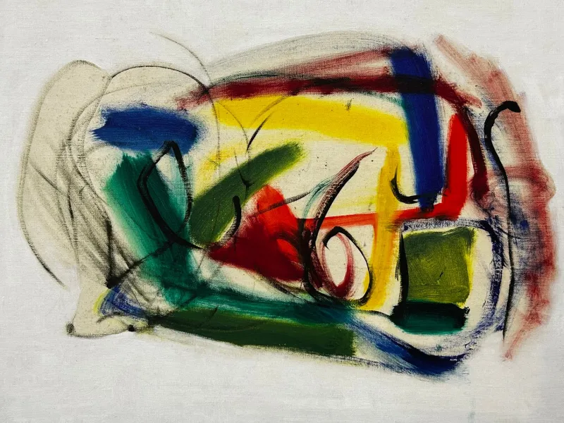 Pamono Jean Patricia Taprell Clark, Abstract Composition, Oil on Board, Mid-20th Century, Framed> Abstraction