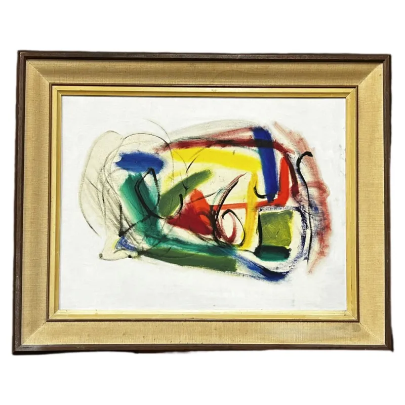 Pamono Jean Patricia Taprell Clark, Abstract Composition, Oil on Board, Mid-20th Century, Framed> Abstraction