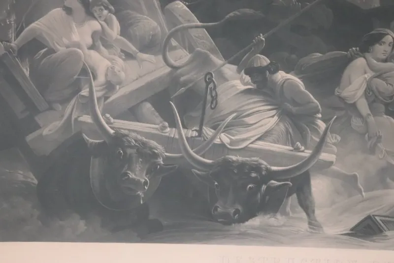 Pamono Jean Pierre Marie Jazet, Large Engravings, 19th Century, Framed, Set of 2> Old Masters