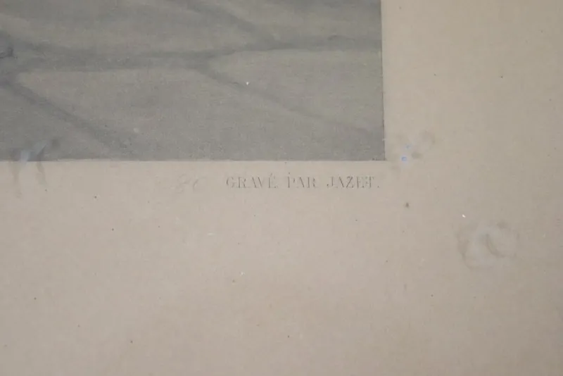 Pamono Jean Pierre Marie Jazet, Large Engravings, 19th Century, Framed, Set of 2> Old Masters
