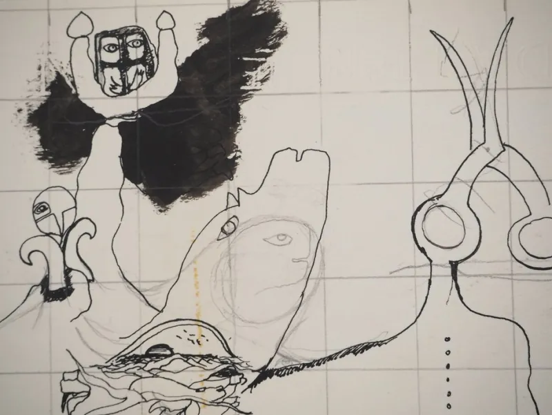 Clearance Pamono Jean-Claude Silbermann, Sly Signs, Antigone at the Salle Pleyel, Original Signed Drawing