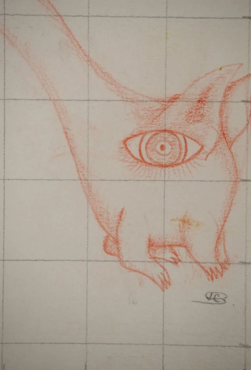 Pamono Jean-Claude Silbermann, Sneaky Signs, Carnivorous Creature, Original Drawing> Work On Paper