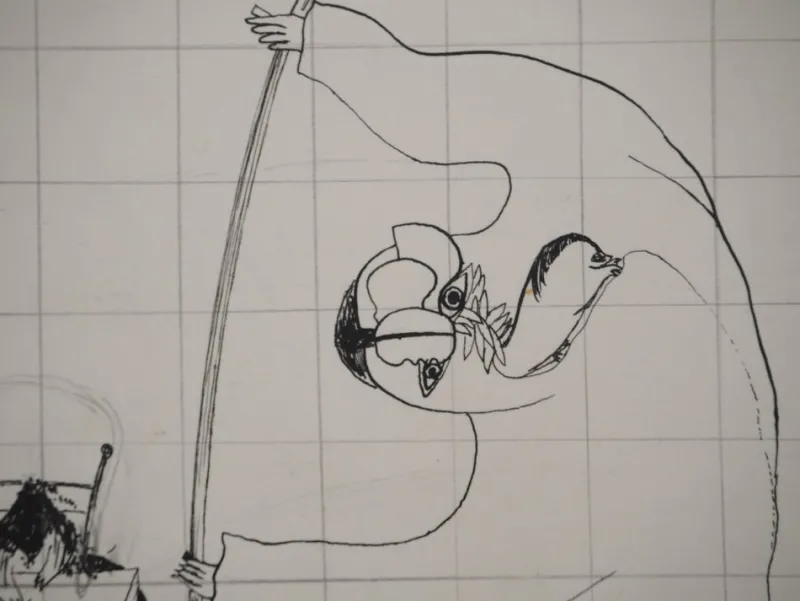 Pamono Jean-Claude Silbermann, Sneaky Signs, The Reaper and the Animals, Original Signed Drawing> Work On Paper