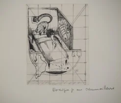 Online Pamono Jean-Claude Silbermann, Sneaky Signs, The Bedroom, Original Signed Drawing