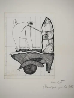 Pamono Jean-Claude Silbermann, Sneaky Signs, The Watchdog, Original Signed Drawing> Work On Paper