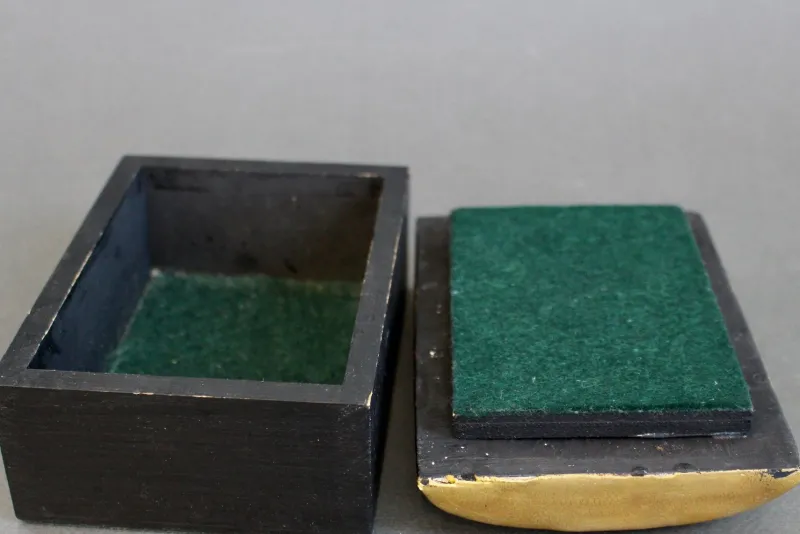 Pamono Jewellery Box with Decorative Ceramic Lid by Mithé Espelt, 1960s