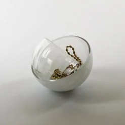 Pamono Jewelry Box in Beige, Moire Collection, Hand-Blown Glass by Atelier George><noscript><img width=